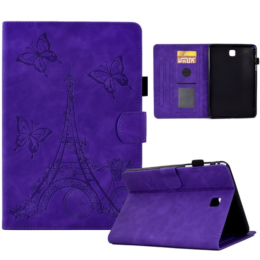 For Samsung Galaxy Tab A 8.0 T350 Tower Embossed Leather Smart Tablet Case(Purple) by bashfashion