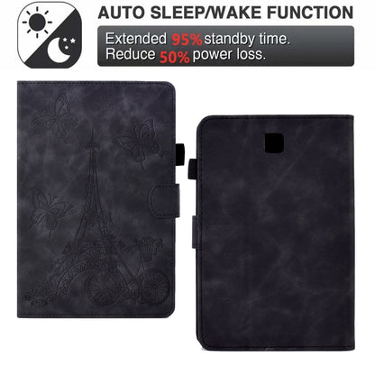 For Samsung Galaxy Tab A 8.0 T350 Tower Embossed Leather Smart Tablet Case(Black) by bashfashion