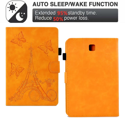 For Samsung Galaxy Tab A 8.0 T350 Tower Embossed Leather Smart Tablet Case(Khaki) by bashfashion