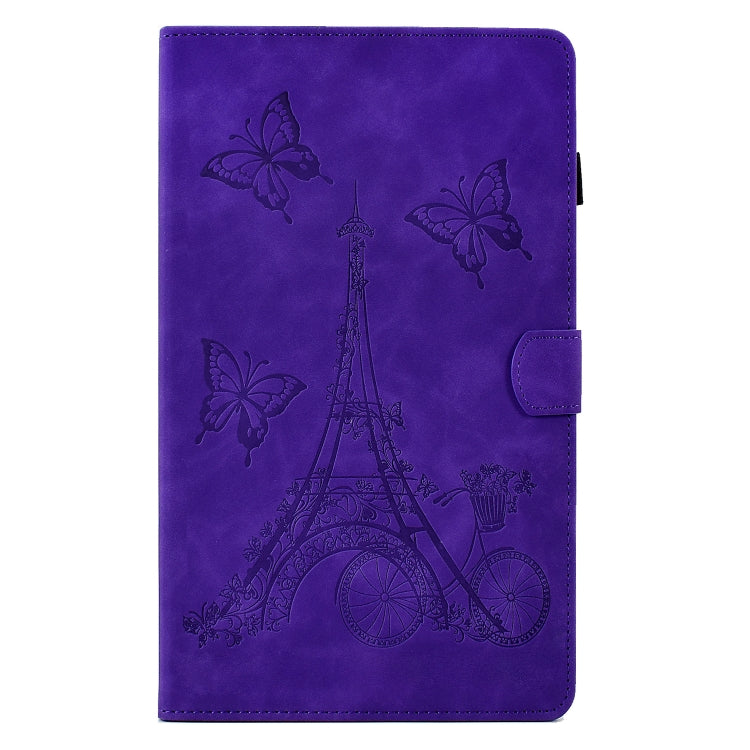 For Samsung Galaxy Tab A7 10.4 2020 T500 Tower Embossed Leather Smart Tablet Case(Purple) by bashfashion