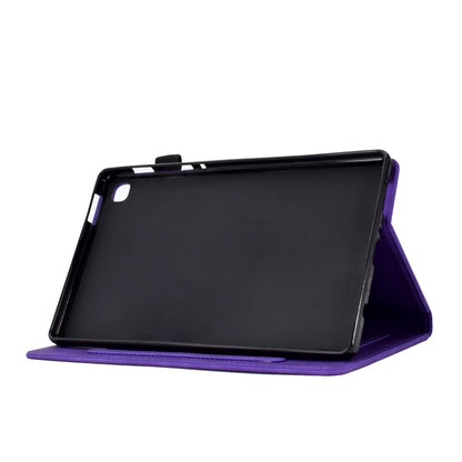 For Samsung Galaxy Tab A7 10.4 2020 T500 Tower Embossed Leather Smart Tablet Case(Purple) by bashfashion