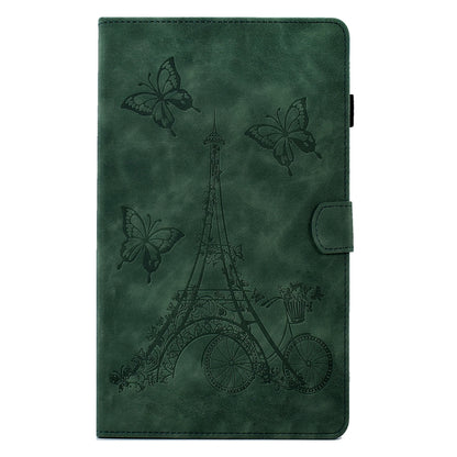 For Samsung Galaxy Tab A7 10.4 2020 T500 Tower Embossed Leather Smart Tablet Case(Green) by bashfashion