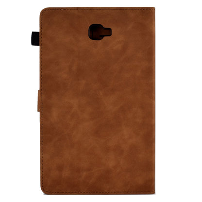 For Samsung Galaxy Tab A 10.1 2016 T580 Tower Embossed Leather Smart Tablet Case(Brown) by bashfashion