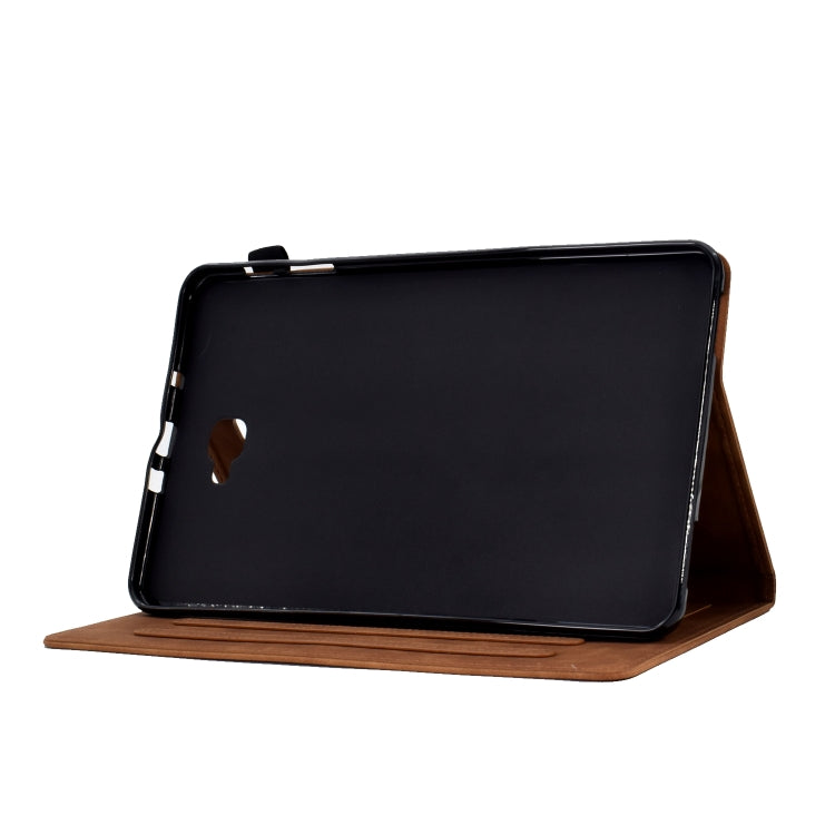 For Samsung Galaxy Tab A 10.1 2016 T580 Tower Embossed Leather Smart Tablet Case(Brown) by bashfashion