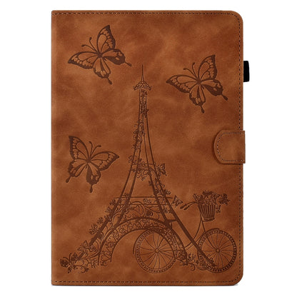 For Lenovo M10 Tower Embossed Leather Smart Tablet Case(Brown) by bashfashion