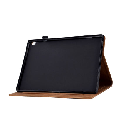 For Lenovo M10 Tower Embossed Leather Smart Tablet Case(Brown) by bashfashion