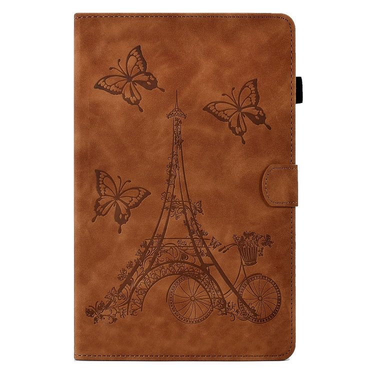 For Lenovo Tab M10 Gen 2 Tower Embossed Leather Smart Tablet Case(Brown) by bashfashion
