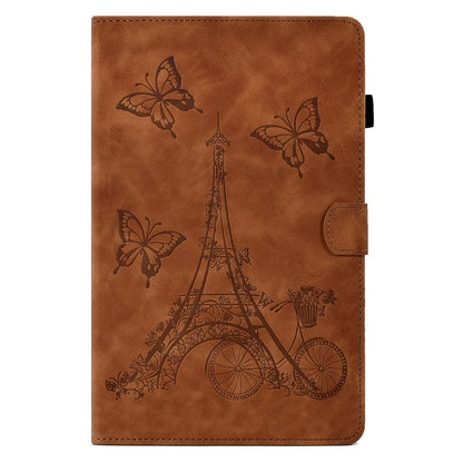 For Lenovo Tab M10 Gen 2 Tower Embossed Leather Smart Tablet Case(Brown) by bashfashion