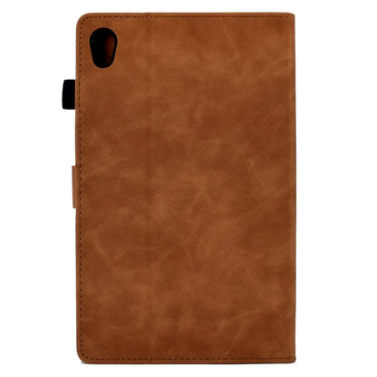 For Lenovo Tab M10 Gen 2 Tower Embossed Leather Smart Tablet Case(Brown) by bashfashion