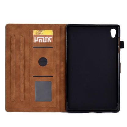 For Lenovo Tab M10 Gen 2 Tower Embossed Leather Smart Tablet Case(Brown) by bashfashion