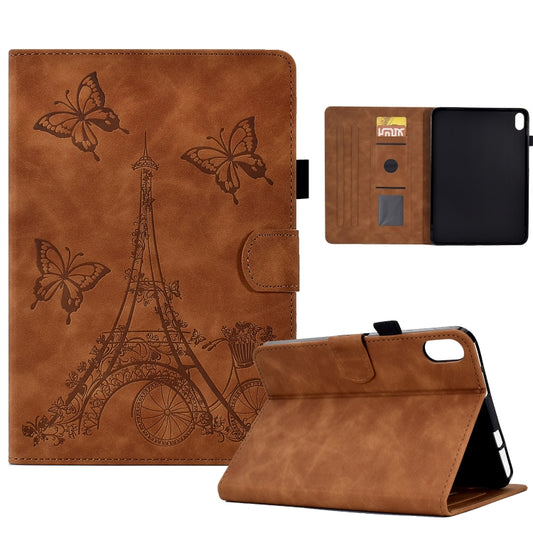 For Lenovo Tab P11 Tower Embossed Leather Smart Tablet Case(Brown) by bashfashion