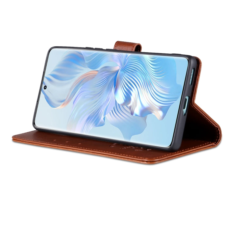 For Honor 80 AZNS Sheepskin Texture Flip Leather Phone Case(Brown) by AZNS
