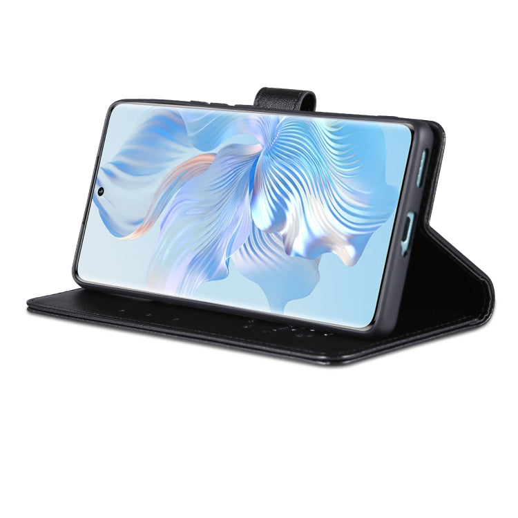 For Honor 80 AZNS Sheepskin Texture Flip Leather Phone Case(Black) by AZNS