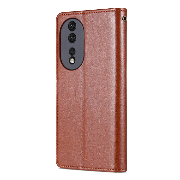 For Honor 80 Pro AZNS Sheepskin Texture Flip Leather Phone Case(Brown) by AZNS