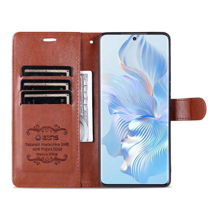 For Honor 80 Pro AZNS Sheepskin Texture Flip Leather Phone Case(Brown) by AZNS
