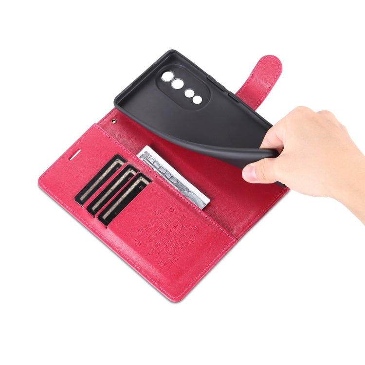 For Honor 80 Pro AZNS Sheepskin Texture Flip Leather Phone Case(Red) by AZNS