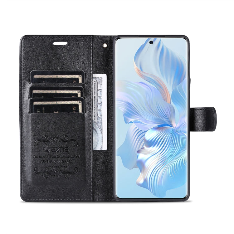 For Honor 80 Pro AZNS Sheepskin Texture Flip Leather Phone Case(Black) by AZNS