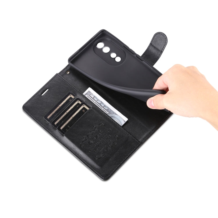 For Honor 80 Pro AZNS Sheepskin Texture Flip Leather Phone Case(Black) by AZNS