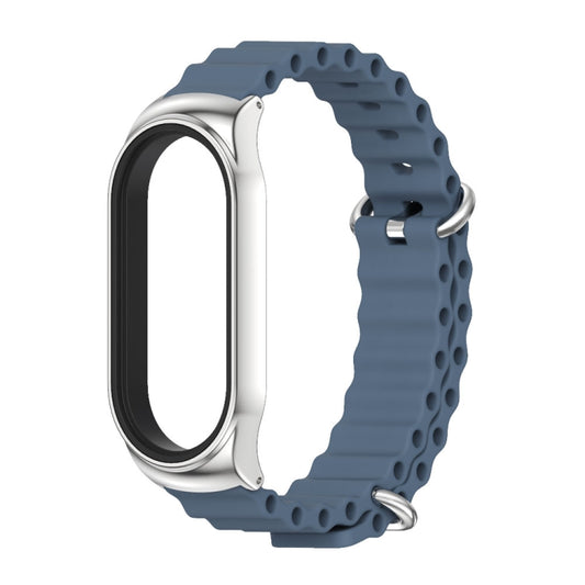 For Xiaomi Mi Band 6 / 5 / 4 / 3 MIJOBS CS Marine Silicone Breathable Watch Band(Space Blue Silver) by MIJOBS