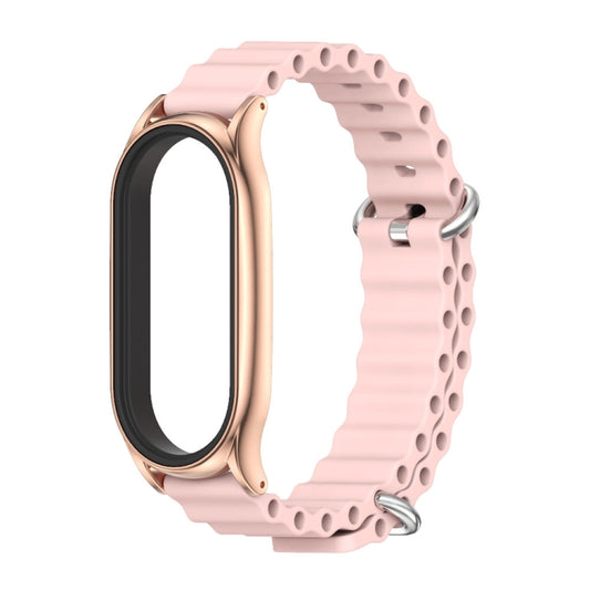For Xiaomi Mi Band 6 / 5 / 4 / 3 MIJOBS PLUS Marine Silicone Breathable Watch Band(Pink Rose Gold) by MIJOBS