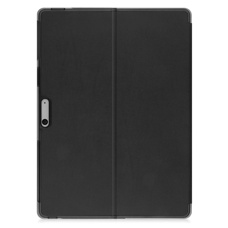 For Microsoft Surface Pro 9 Custer Pure Color Holder Leather Tablet Case(Black) by bashfashion