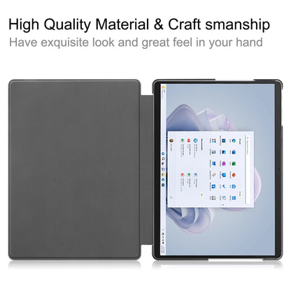 For Microsoft Surface Pro 9 Custer Pure Color Holder Leather Tablet Case(Black) by bashfashion