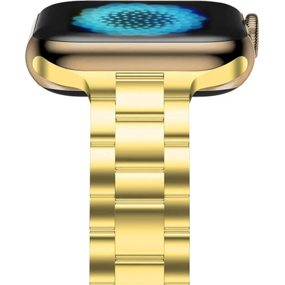 Small Waist Stainless Steel Watch Band For Apple Watch Ultra 49mm&Watch Ultra 2 49mm / Series 9&8&7 45mm / SE 3&SE 2&6&SE&5&4 44mm / 3&2&1 42mm(Gold) by bashfashion