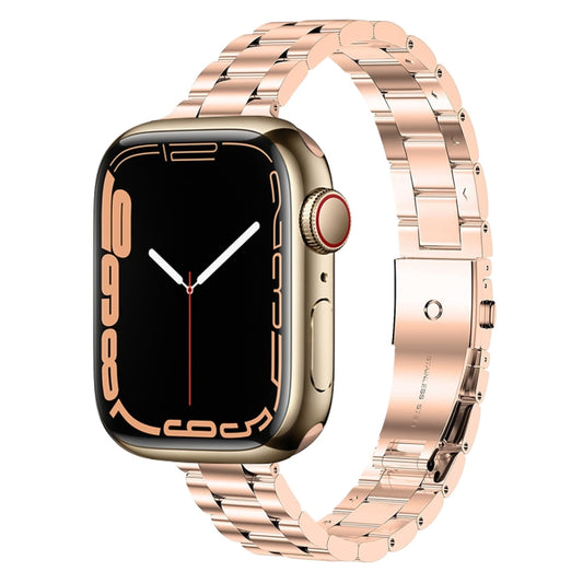 Small Waist Stainless Steel Watch Band For Apple Watch Ultra 49mm&Watch Ultra 2 49mm / Series 9&8&7 45mm / SE 3&SE 2&6&SE&5&4 44mm / 3&2&1 42mm(Rose Gold) by bashfashion