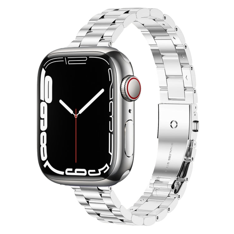 Small Waist Stainless Steel Watch Band For Apple Watch Ultra 49mm&Watch Ultra 2 49mm / Series 9&8&7 45mm / SE 3&SE 2&6&SE&5&4 44mm / 3&2&1 42mm(Silver) by bashfashion