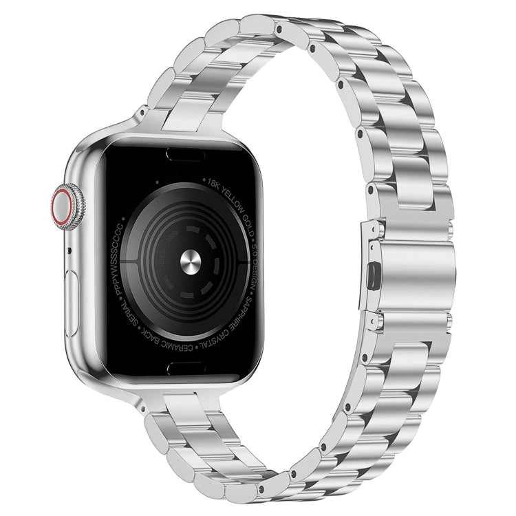 Small Waist Stainless Steel Watch Band For Apple Watch Ultra 49mm&Watch Ultra 2 49mm / Series 9&8&7 45mm / SE 3&SE 2&6&SE&5&4 44mm / 3&2&1 42mm(Silver) by bashfashion