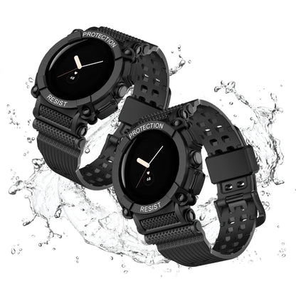 For Google Pixel Watch Three-proof Solid Color Integrated Watch Band(Black) by bashfashion