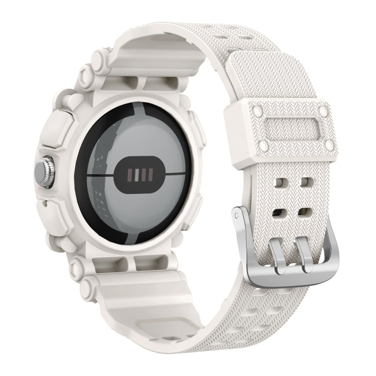 For Google Pixel Watch Three-proof Solid Color Integrated Watch Band(Starlight) by bashfashion