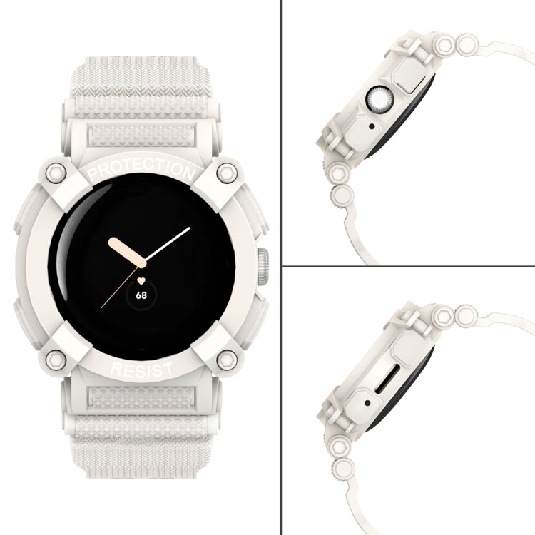 For Google Pixel Watch Three-proof Solid Color Integrated Watch Band(Starlight) by bashfashion