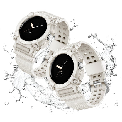 For Google Pixel Watch Three-proof Solid Color Integrated Watch Band(Starlight) by bashfashion