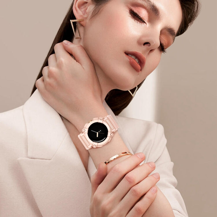 For Google Pixel Watch Three-proof Solid Color Integrated Watch Band(Pink) by bashfashion