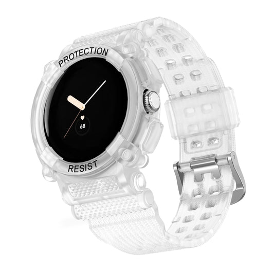 For Google Pixel Watch Three-proof Solid Color Integrated Watch Band(Transparent) by bashfashion