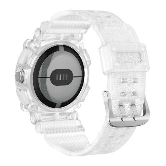 For Google Pixel Watch Three-proof Solid Color Integrated Watch Band(Transparent) by bashfashion