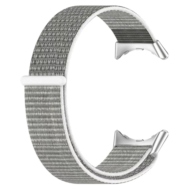For Google Pixel Watch Metal Head Nylon Loop Watch Band(Grey White) by bashfashion