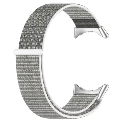 For Google Pixel Watch Metal Head Nylon Loop Watch Band(Grey White) by bashfashion
