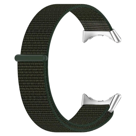 For Google Pixel Watch Metal Head Nylon Loop Watch Band(Army Green) by bashfashion