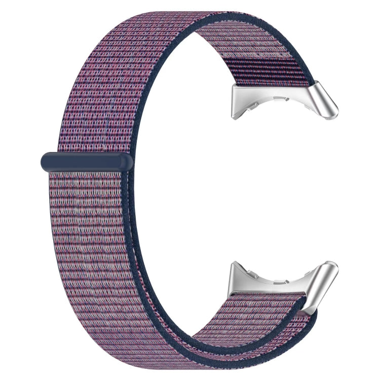 For Google Pixel Watch Metal Head Nylon Loop Watch Band(Blue Purple) by bashfashion