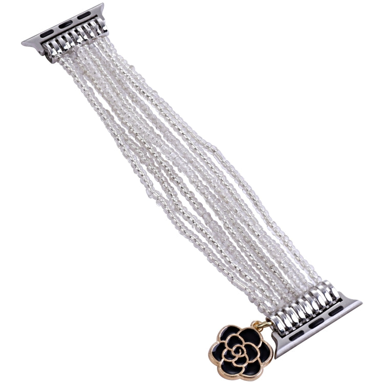Multi-row Beads Watch Band For Apple Watch Ultra 49mm&Watch Ultra 2 49mm / Series 9&8&7 45mm / SE 3&SE 2&6&SE&5&4 44mm / 3&2&1 42mm(Transparent Beads) by bashfashion