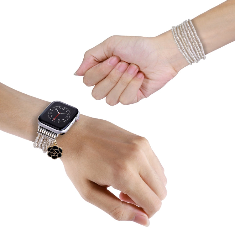 Multi-row Beads Watch Band For Apple Watch Series 9&8&7 41mm / SE 3&SE 2&6&SE&5&4 40mm / 3&2&1 38mm(Transparent Beads) by bashfashion