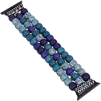 Simple Bodhi Beads Watch Band For Apple Watch Ultra 49mm&Watch Ultra 2 49mm / Series 9&8&7 45mm / SE 3&SE 2&6&SE&5&4 44mm / 3&2&1 42mm(Bodhi Blue) by bashfashion