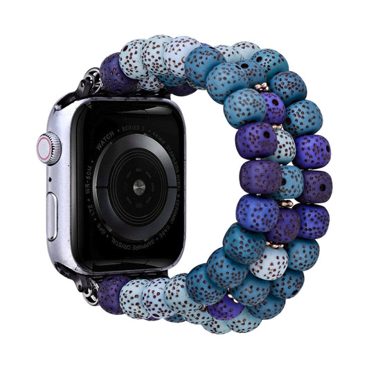 Simple Bodhi Beads Watch Band For Apple Watch Series 9&8&7 41mm / SE 3&SE 2&6&SE&5&4 40mm / 3&2&1 38mm(Bodhi Blue) by bashfashion