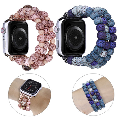 Simple Bodhi Beads Watch Band For Apple Watch Series 9&8&7 41mm / SE 3&SE 2&6&SE&5&4 40mm / 3&2&1 38mm(Bodhi Blue) by bashfashion