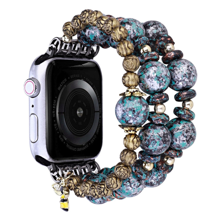 Rose Beads Watch Band For Apple Watch Ultra 49mm&Watch Ultra 2 49mm / Series 9&8&7 45mm / SE 3&SE 2&6&SE&5&4 44mm / 3&2&1 42mm(Rose Beads Bee) by bashfashion