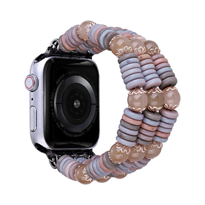 Pieces Beads Watch Band For Apple Watch Ultra 49mm&Watch Ultra 2 49mm / Series 9&8&7 45mm / SE 3&SE 2&6&SE&5&4 44mm / 3&2&1 42mm(Light Coffee) by bashfashion