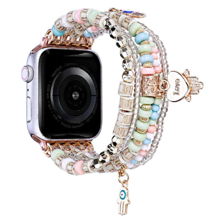 Forest Style Beads Watch Band For Apple Watch Ultra 49mm&Watch Ultra 2 49mm / Series 9&8&7 45mm / SE 3&SE 2&6&SE&5&4 44mm / 3&2&1 42mm(Pink) by bashfashion