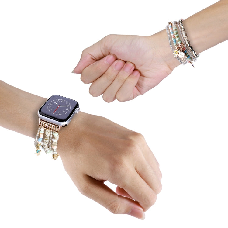 Forest Style Beads Watch Band For Apple Watch Ultra 49mm&Watch Ultra 2 49mm / Series 9&8&7 45mm / SE 3&SE 2&6&SE&5&4 44mm / 3&2&1 42mm(Pink) by bashfashion
